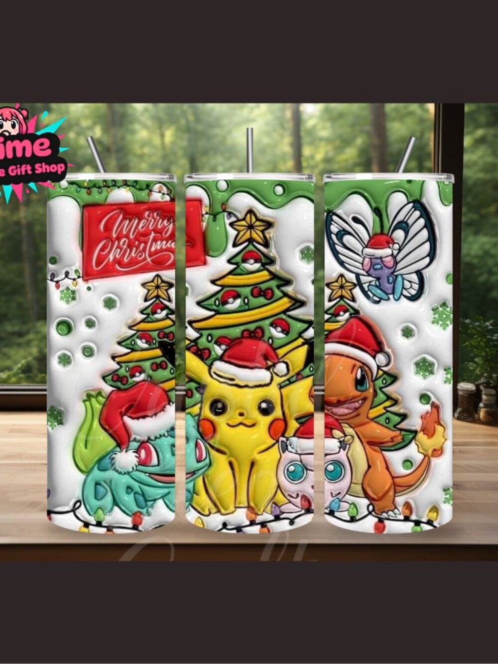 Pokemon Christmas 20oz Stainless Steel Tumbler